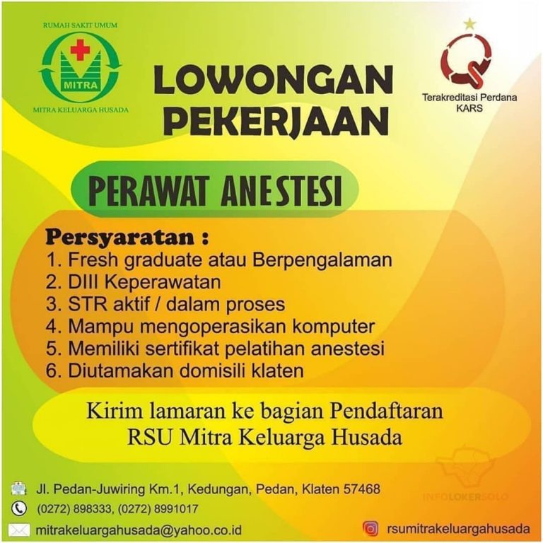 Lowongan Kerja RS Mitra Keluarga Husada Klaten - INFO LOKER SOLO