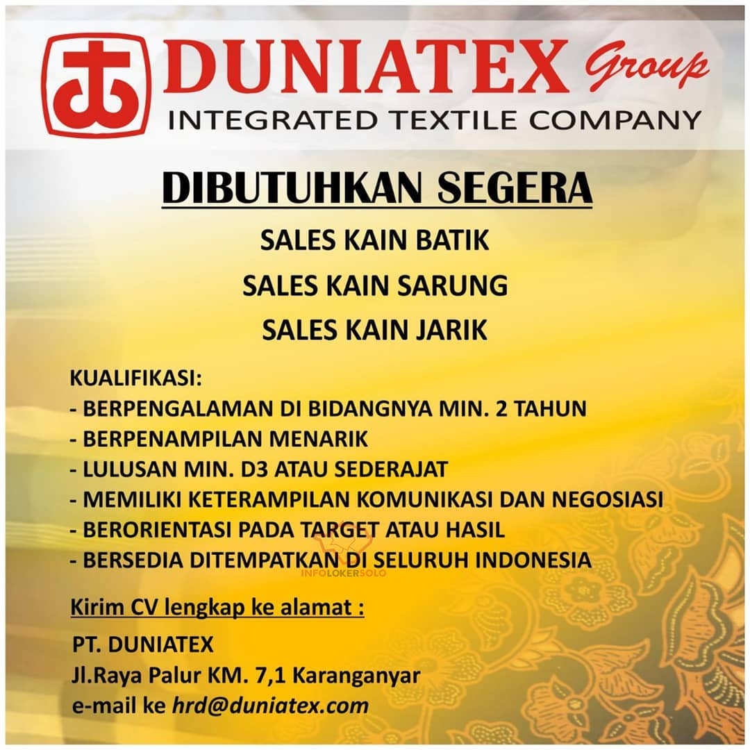 Gaji duniatex solo