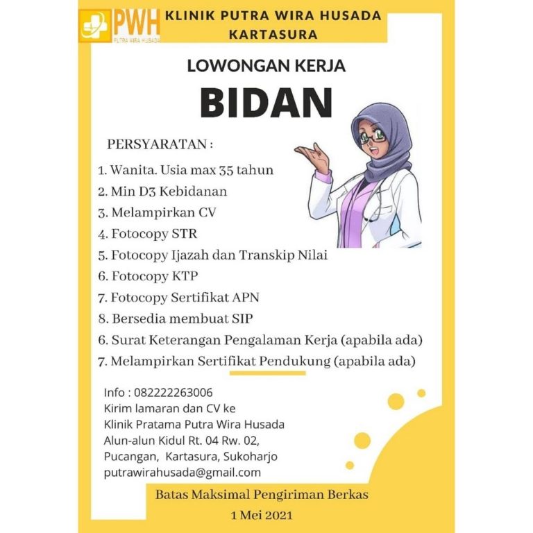 Lowongan Kerja Bidan Klinik Putra Wira Husada Terbaru - INFO LOKER SOLO