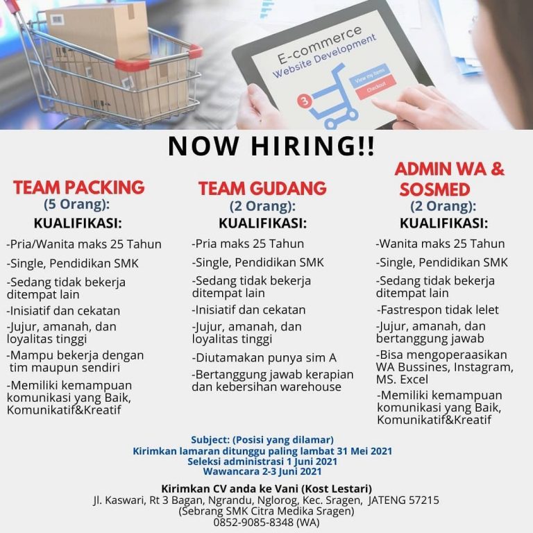 Lowongan Kerja Team Bisnis Online Shop Sragen - INFO LOKER SOLO