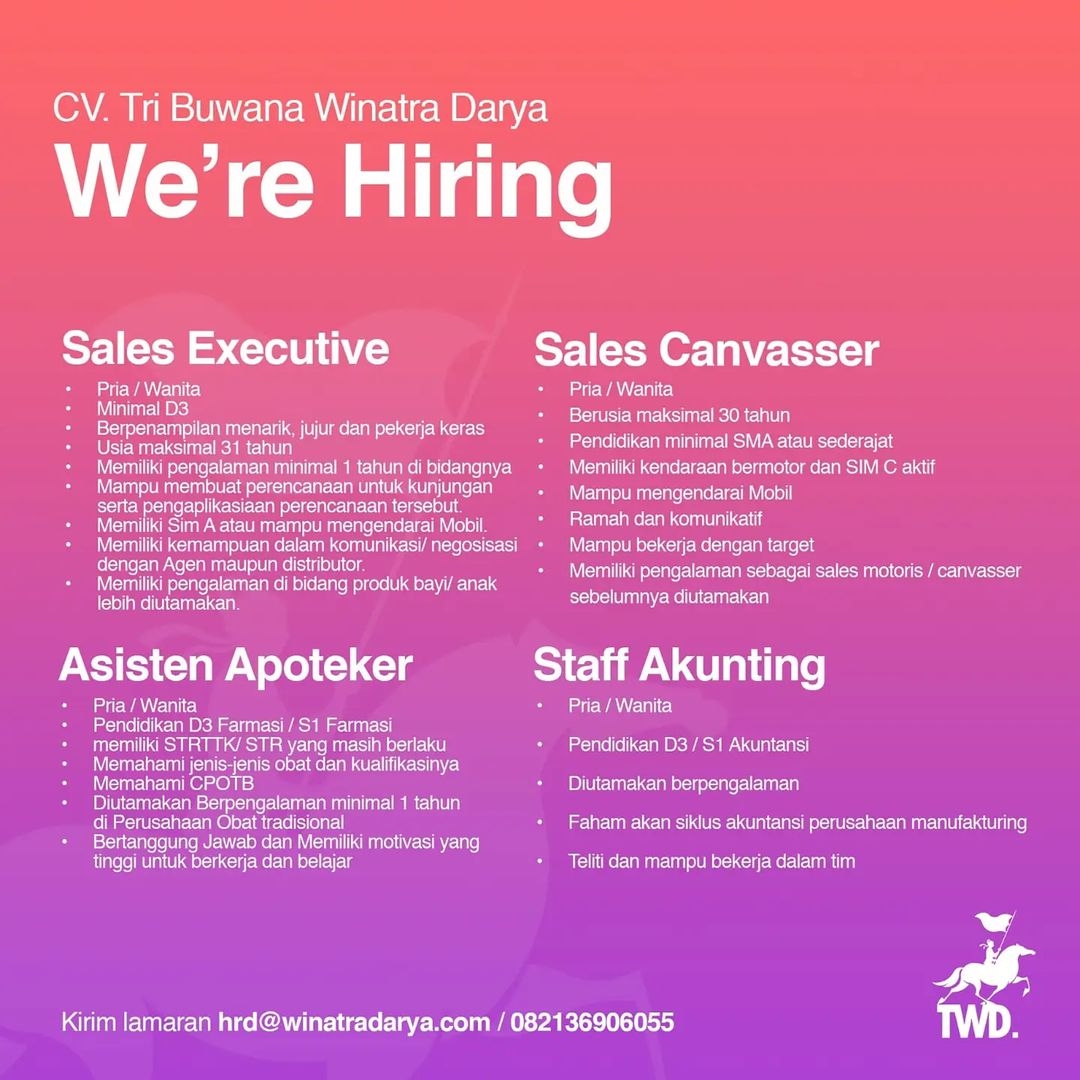 Lowongan Kerja Team Perushaan CV Tri Buwana Winatra Darya di Solo ...