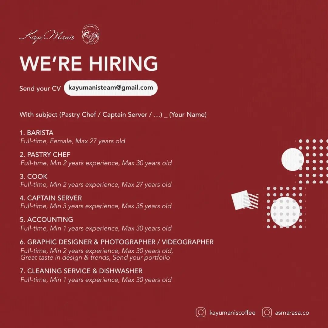 Lowongan Kerja 2022 Kayu Manis Coffee di Solo - INFO LOKER SOLO