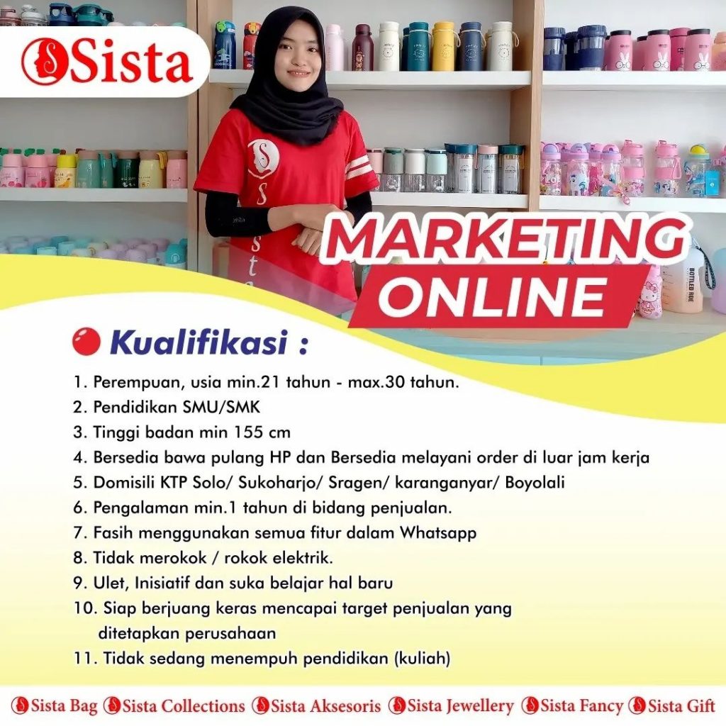 Lowongan Kerja 2022 Team Sista Group di Solo - INFO LOKER SOLO