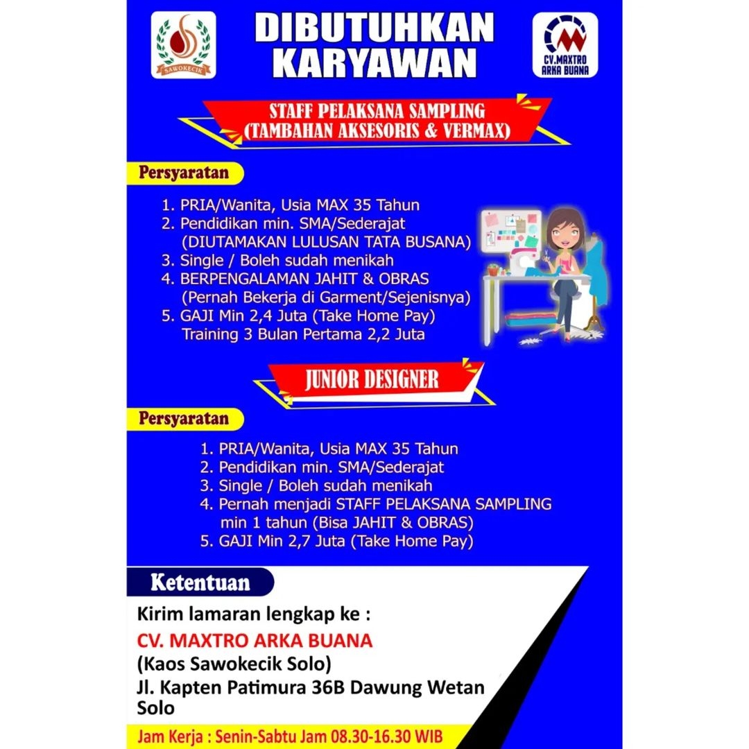 Lowongan Kerja Team CV Maxtro Arka Buana di Solo - INFO LOKER SOLO