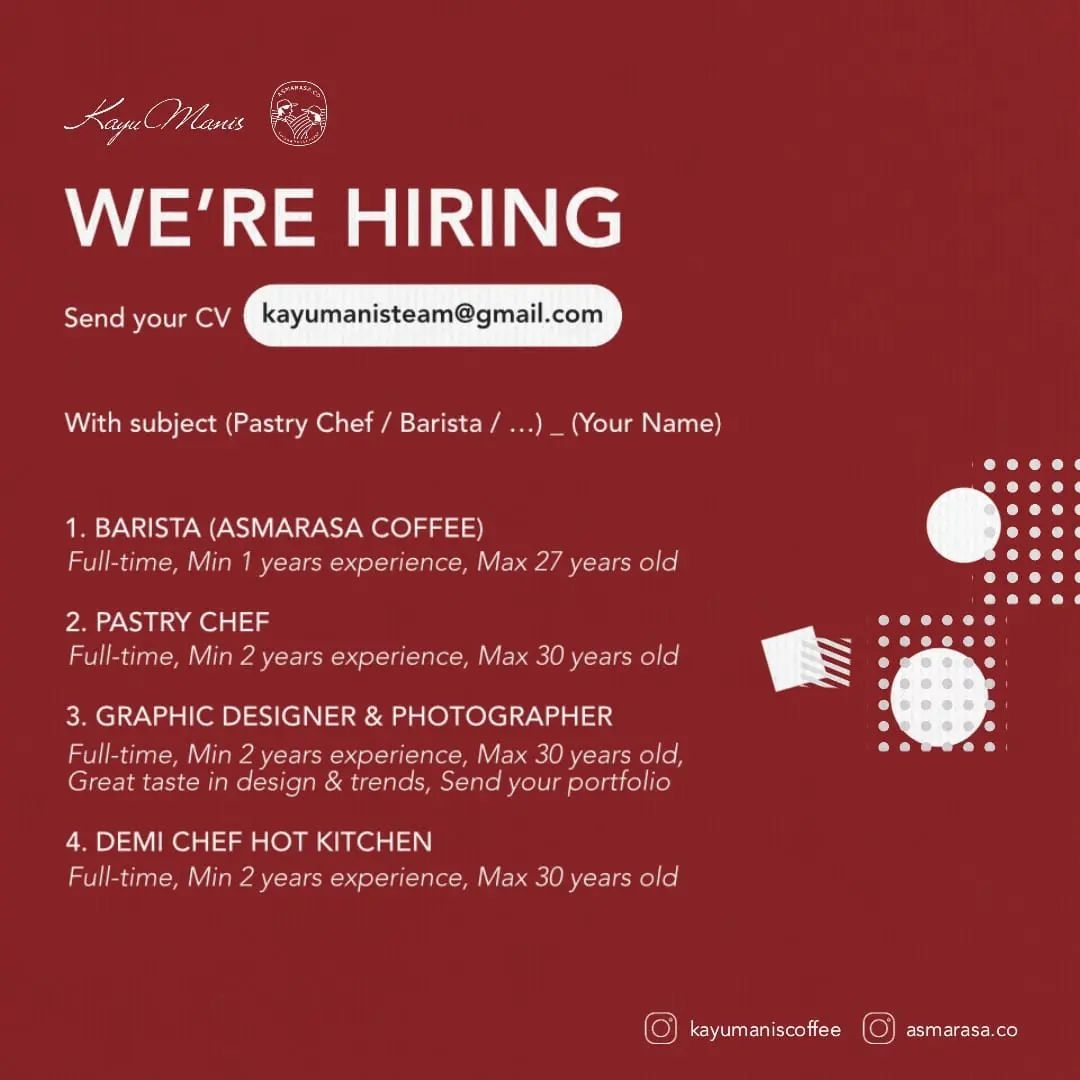 Lowongan Kerja 2022 Outlet Kayu Manis Coffee Team di Solo - INFO LOKER SOLO