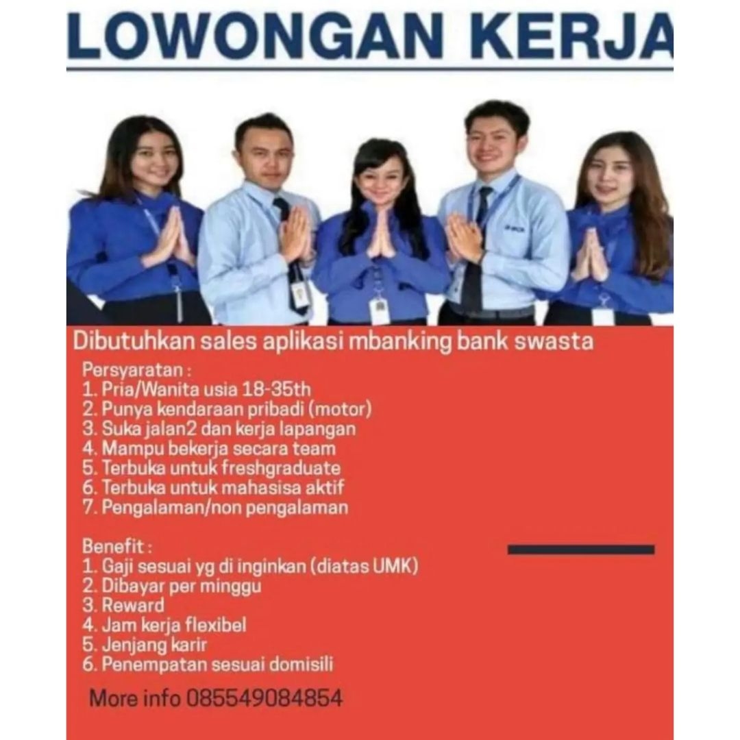 Lowongan Kerja 2022 Sales Aplikasi Bank di Solo - INFO LOKER SOLO