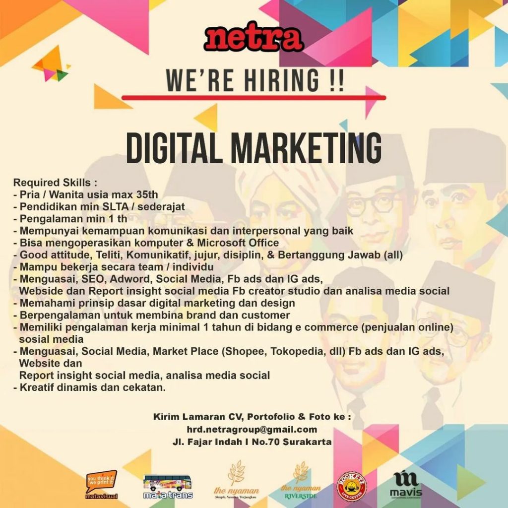 Lowongan Kerja Juni 2022 Team Netra Group di Solo - INFO LOKER SOLO