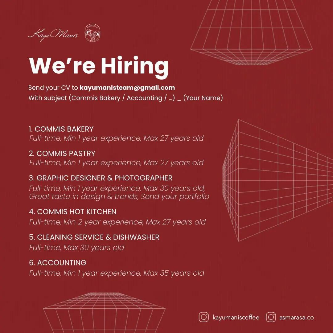 Lowongan Kerja Juli 2022 Crew Outlet Kayu Manis Coffee di Solo - INFO ...