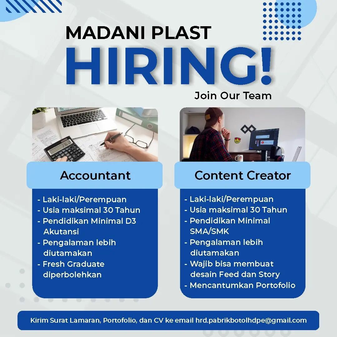 Lowongan Kerja Juli 2022 Madani Plast di Solo - INFO LOKER SOLO