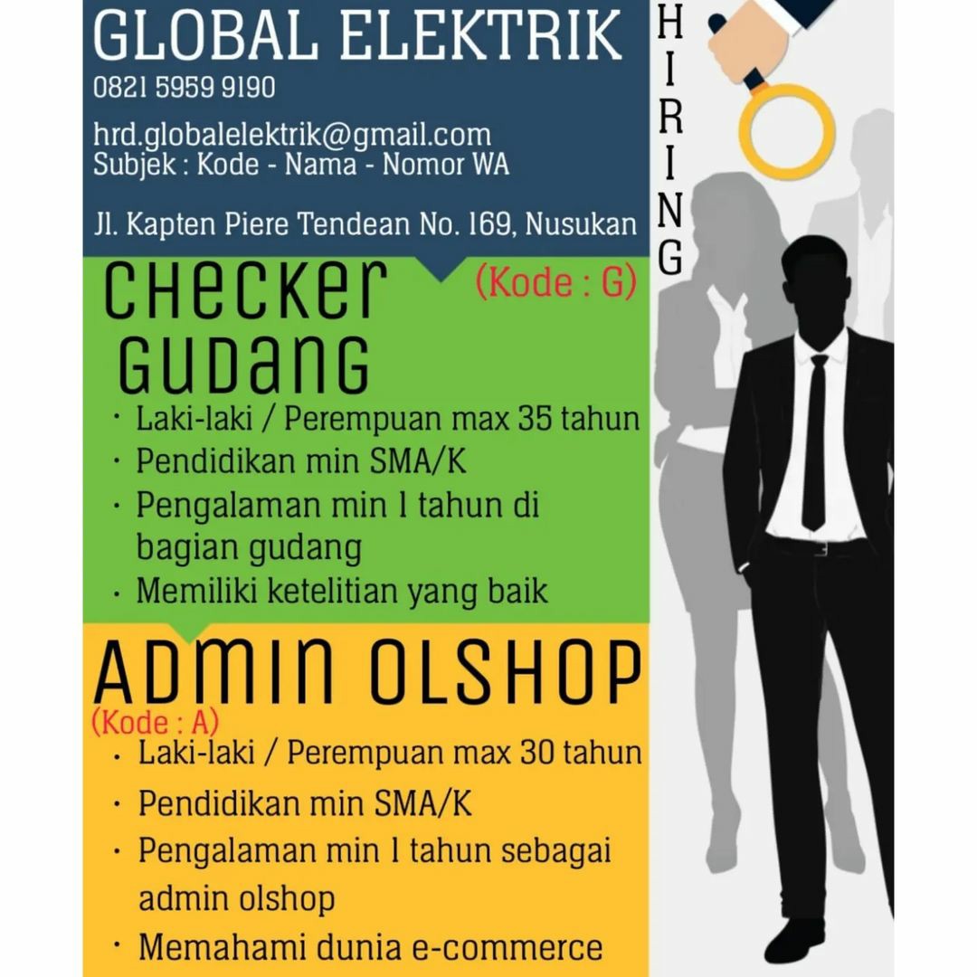 Lowongan Kerja Juli 2022 Team Global Eleketrik di Solo - INFO LOKER SOLO