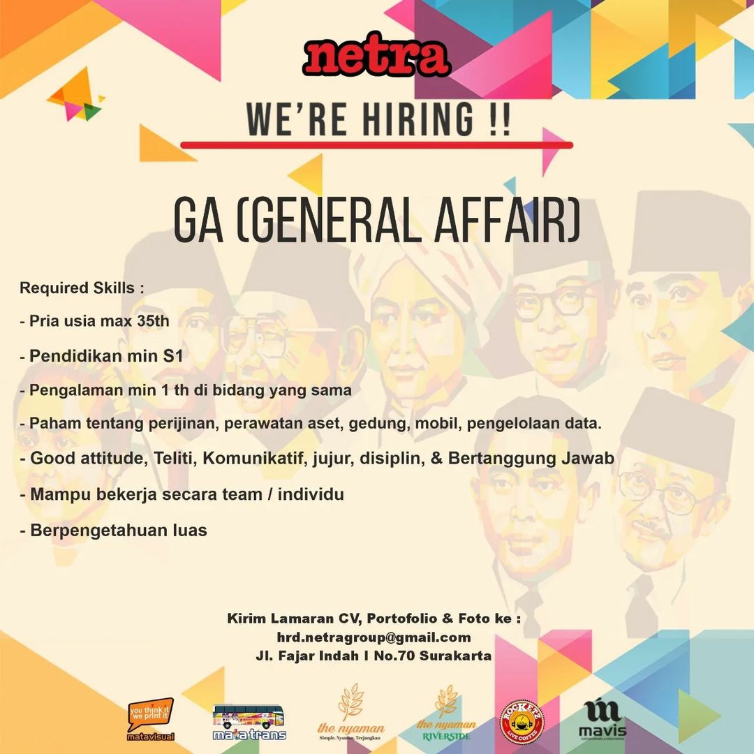 Lowongan Kerja Juli 2022 Team Netra Group di Solo - INFO LOKER SOLO