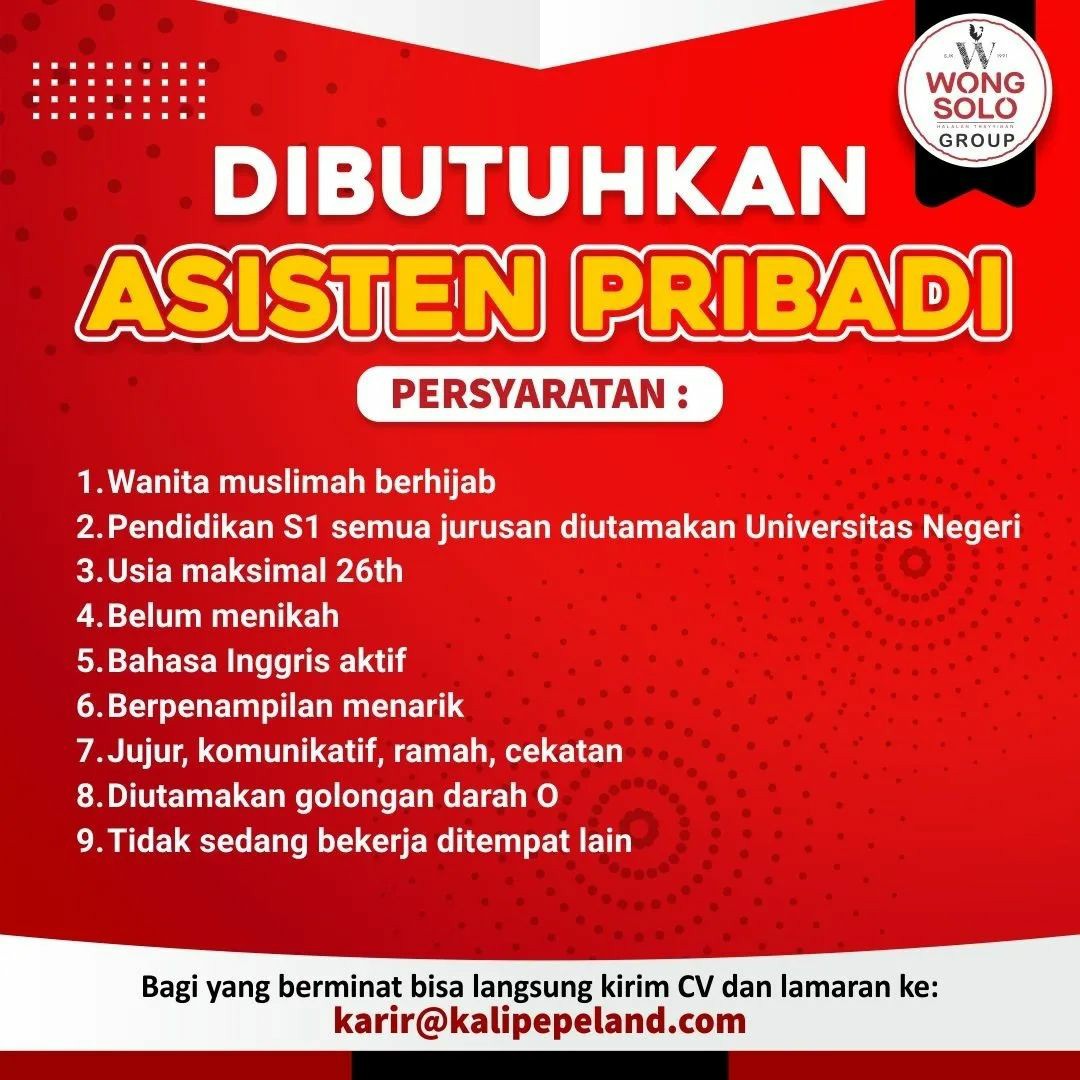 Lowongan Kerja Juli 2022 Team Wong Solo Group di Solo - INFO LOKER SOLO