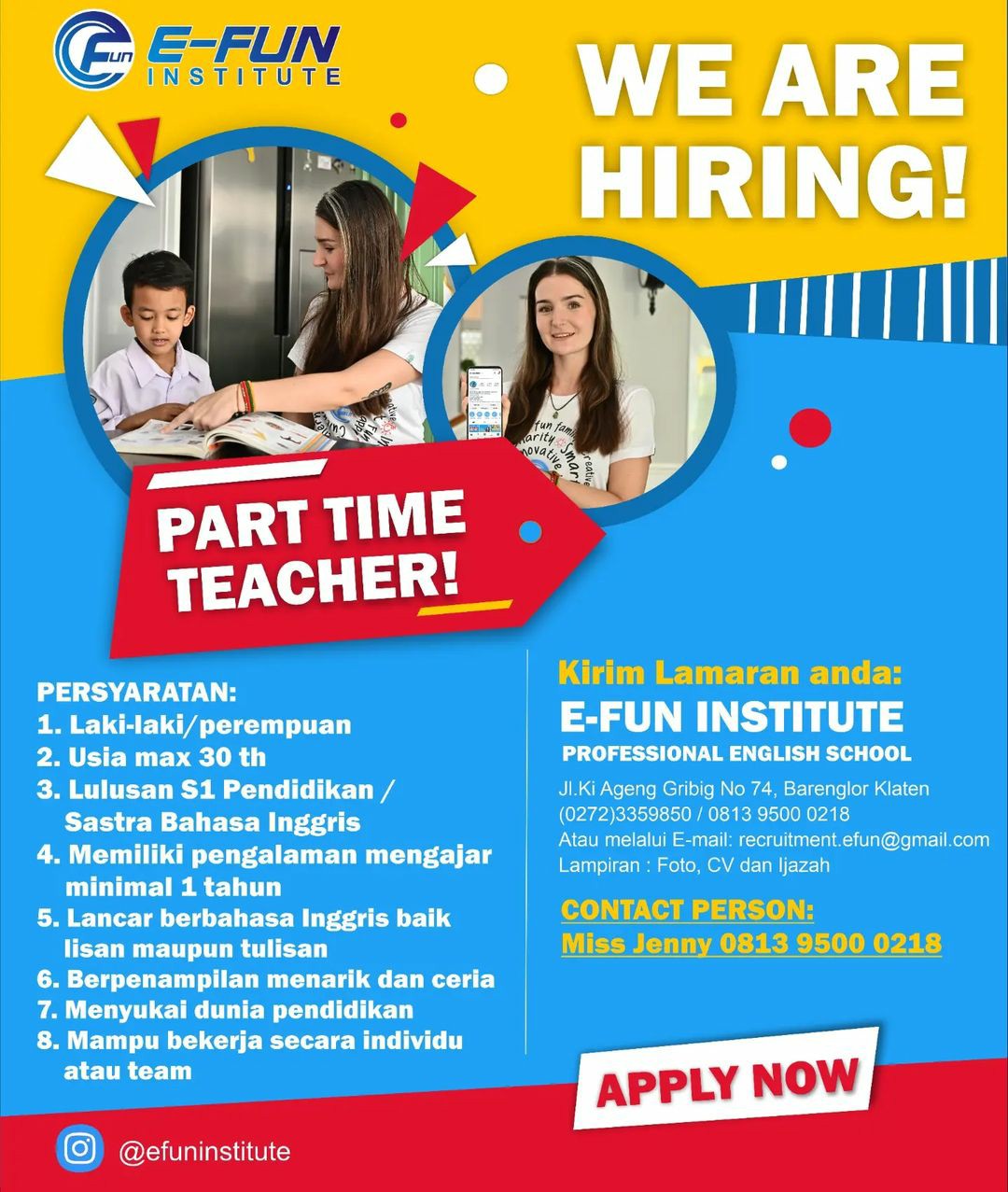 Lowongan Kerja September 2022 Guru E-Fun Institute di Solo - INFO LOKER ...