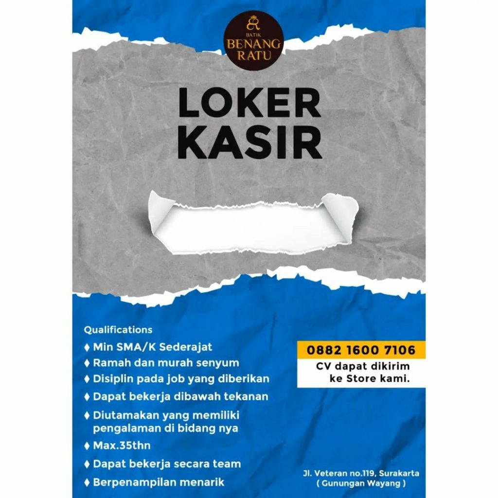 Lowongan Kerja September 2022 Team Batik Benang Ratu di Solo - INFO ...