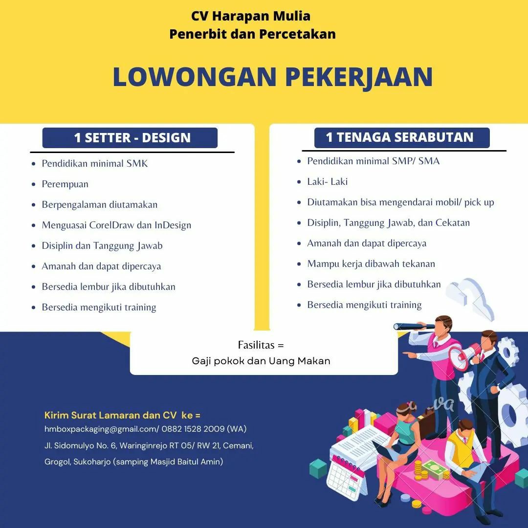 Lowongan Kerja September 2022 Team CV Harapan Mulia di Solo - INFO ...