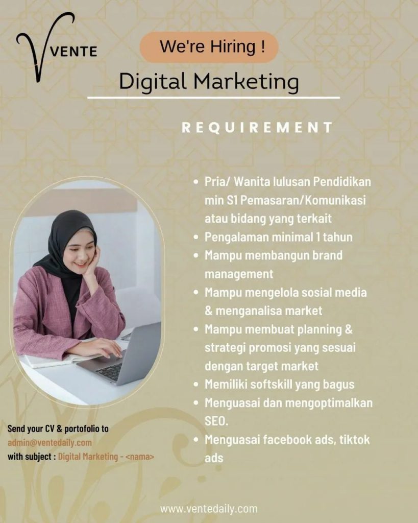 Lowongan Kerja September 2022 Team Vente Daily di Solo - INFO LOKER SOLO