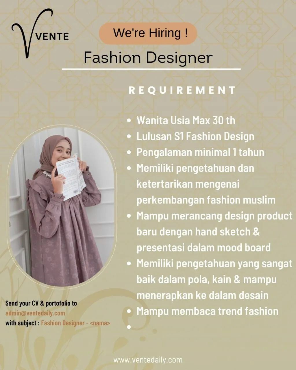 Lowongan Kerja September 2022 Team Vente Daily di Solo - INFO LOKER SOLO