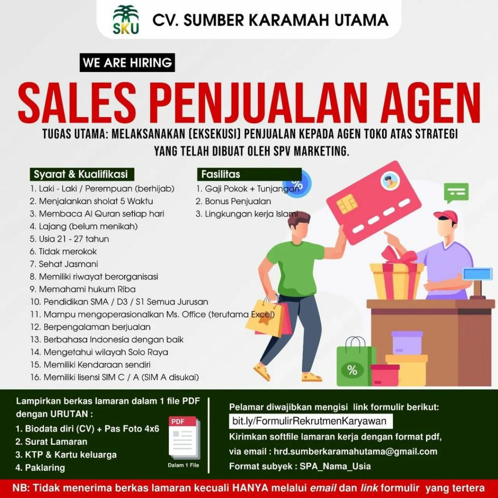 Lowongan Kerja Oktober 2022 CV Sumber Karamah Utama di Solo - INFO ...