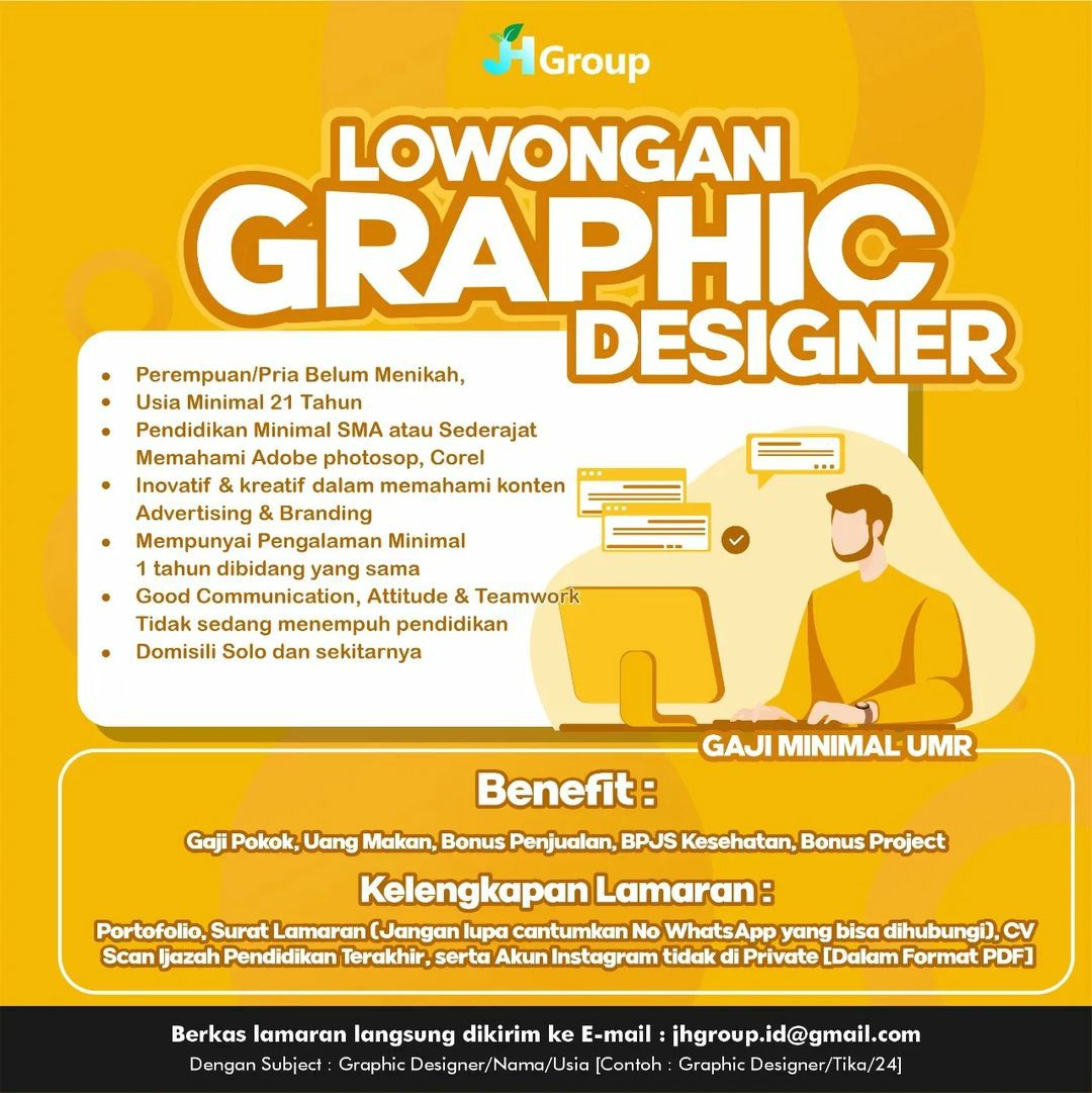 Lowongan Kerja Oktober 2022 Desain Grafis JH Group di Solo - INFO LOKER ...