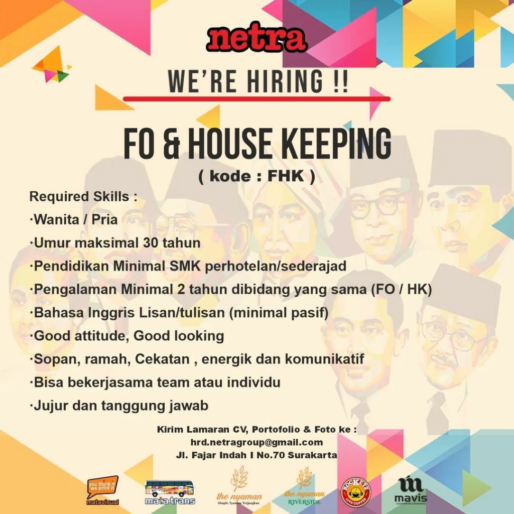 Lowongan Kerja Oktober 2022 Team Netra Group di Solo - INFO LOKER SOLO