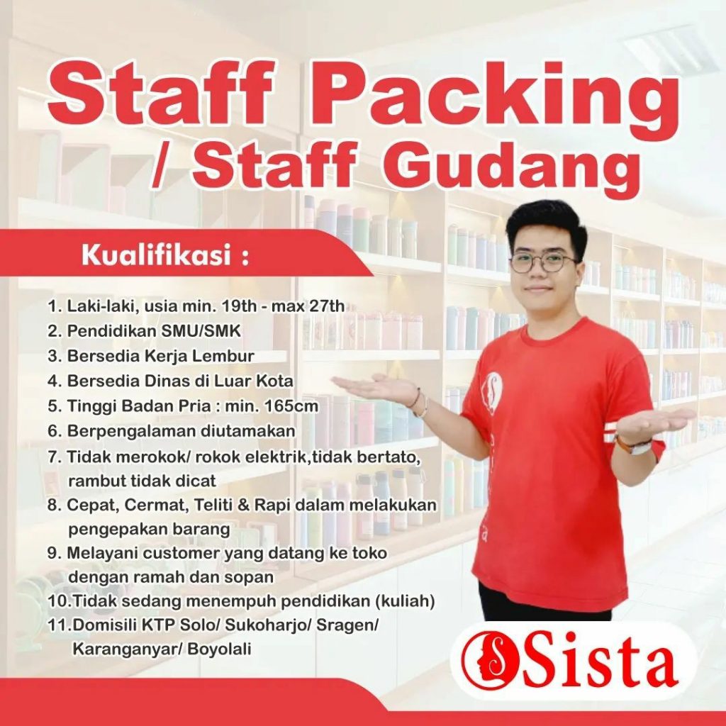 Lowongan Kerja Oktober 2022 Team Sista Group di Solo - INFO LOKER SOLO