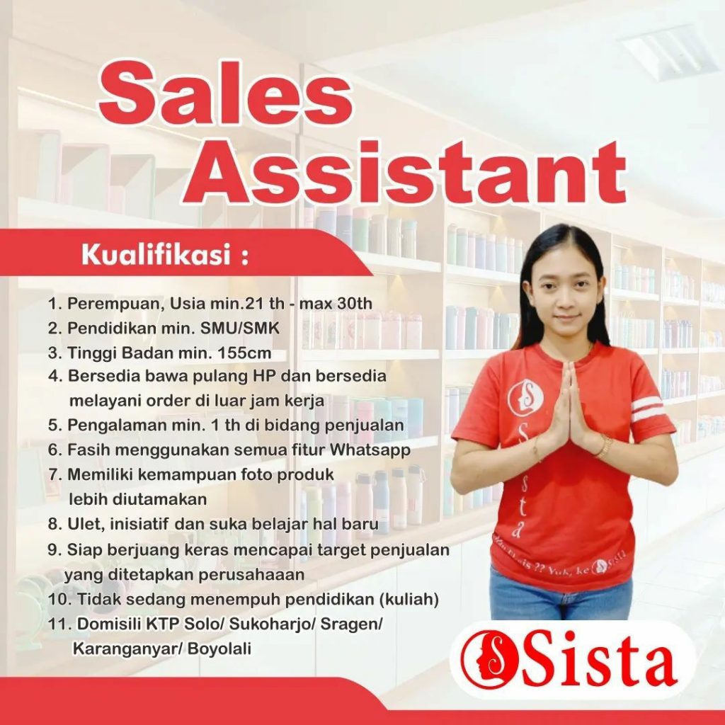 Lowongan Kerja Oktober 2022 Team Sista Group di Solo - INFO LOKER SOLO