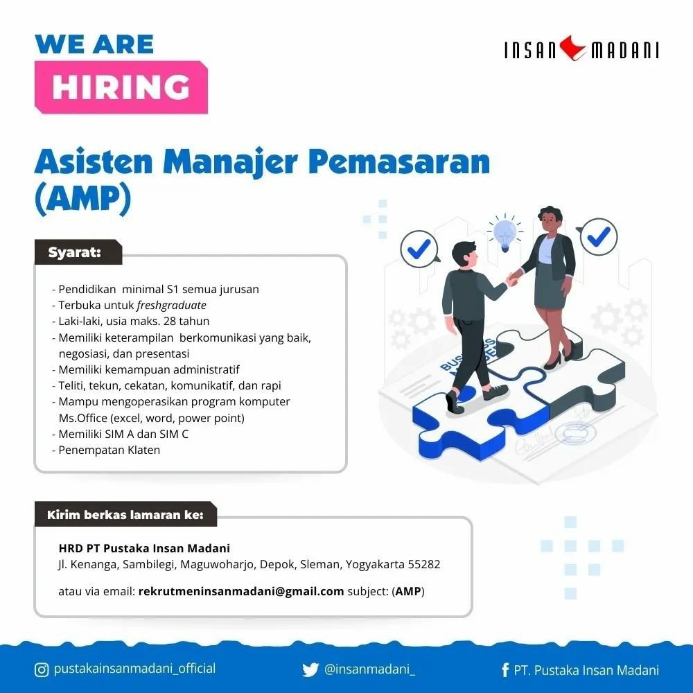 Lowongan Kerja November 2022 Staff PT Pustaka Insan Madani di Solo ...