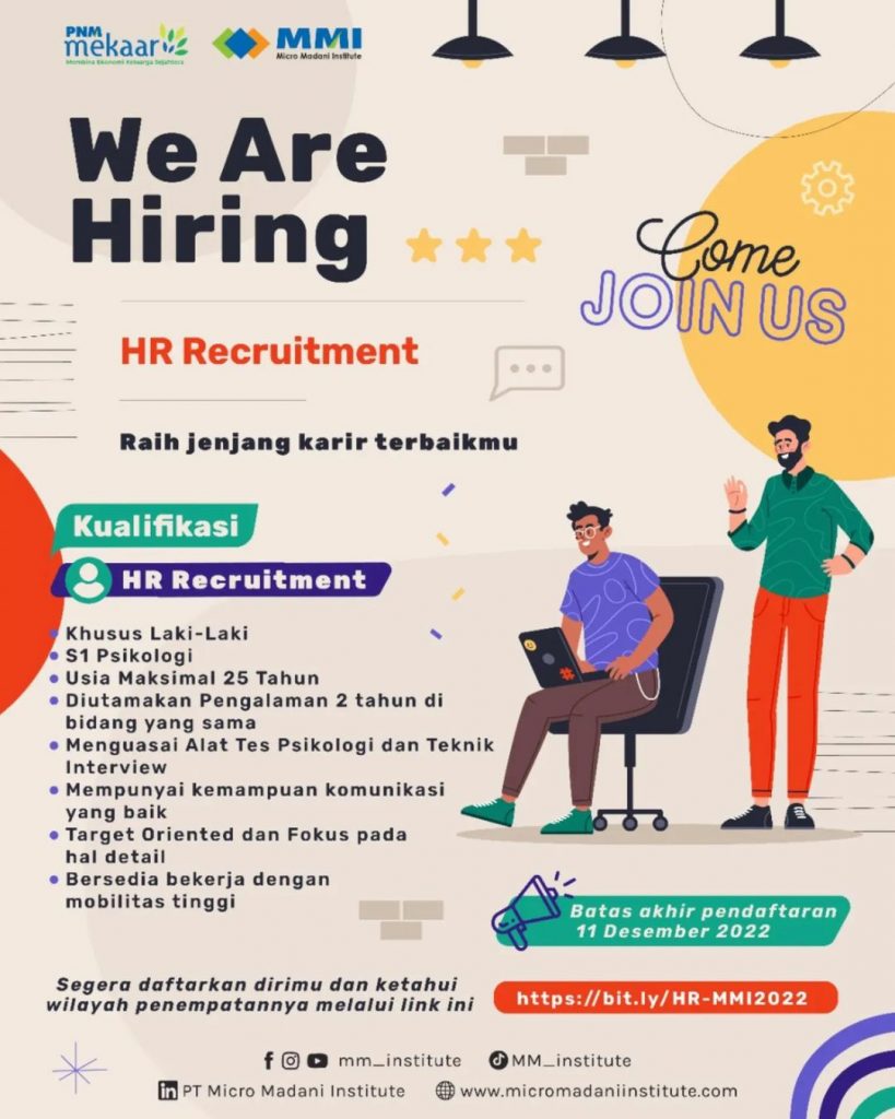 Lowongan Kerja Desember 2022 Human Resources Micro Madani Institute di ...