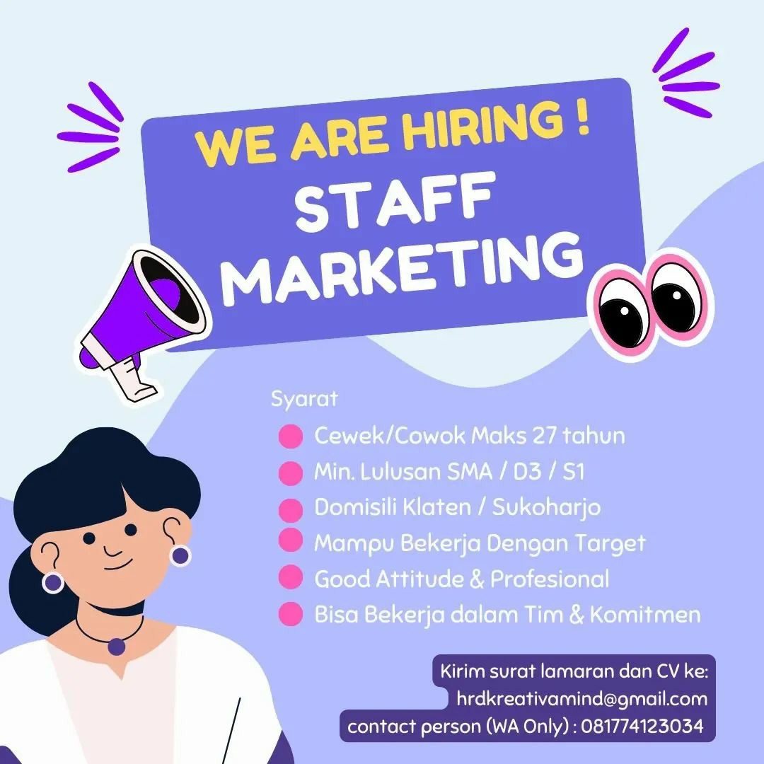 Lowongan Kerja Desember 2022 Kreativa Mind di Solo - INFO LOKER SOLO