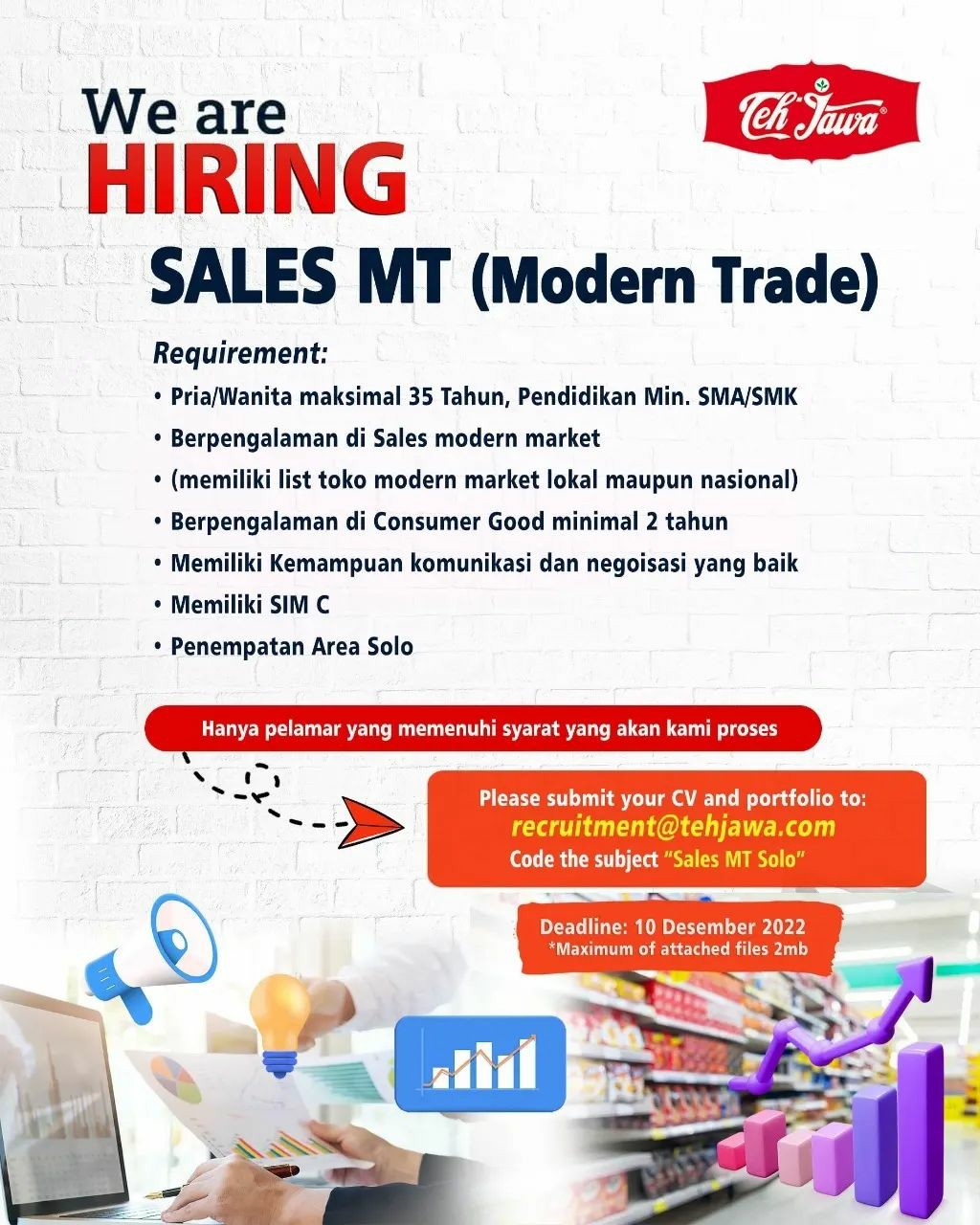 Lowongan Kerja Desember 2022 Team Sales Teh Jawa di Solo - INFO LOKER SOLO
