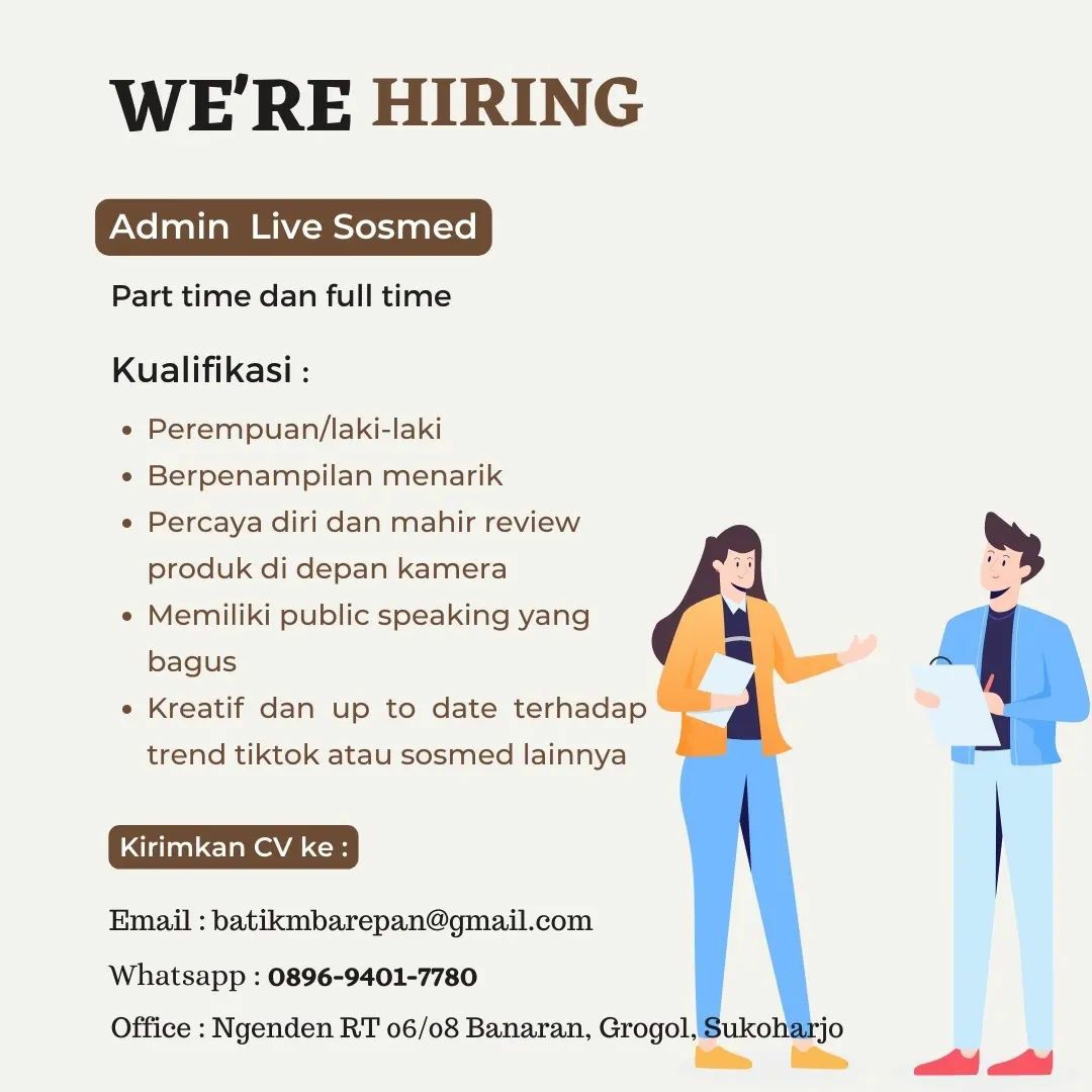Lowongan Kerja Januari 2023 Team Batik Mbarepan di Solo - INFO LOKER SOLO