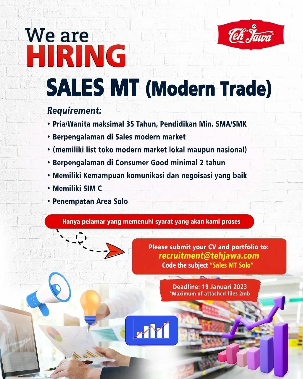 Lowongan Kerja Januari 2023 Team Sales Teh Jawa di Solo - INFO LOKER SOLO