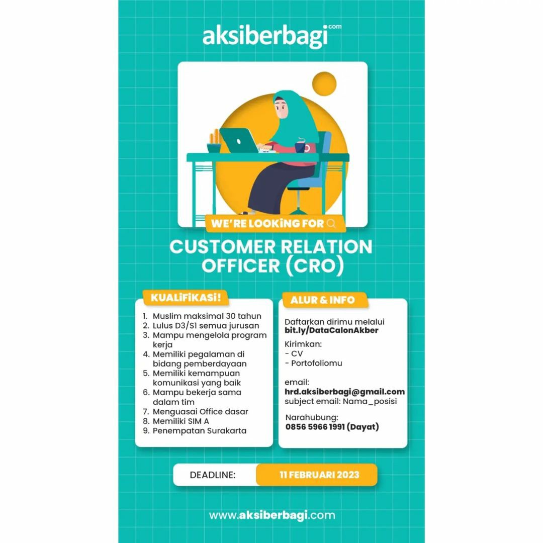 Lowongan Kerja Februari 2023 Team Aksi Berbagi di Solo - INFO LOKER SOLO