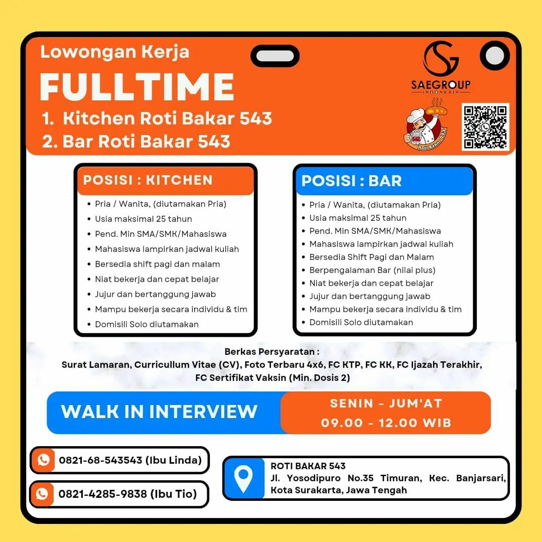 Lowongan Kerja Maret 2023 Team Sae Group Indonesia di Solo - INFO LOKER ...