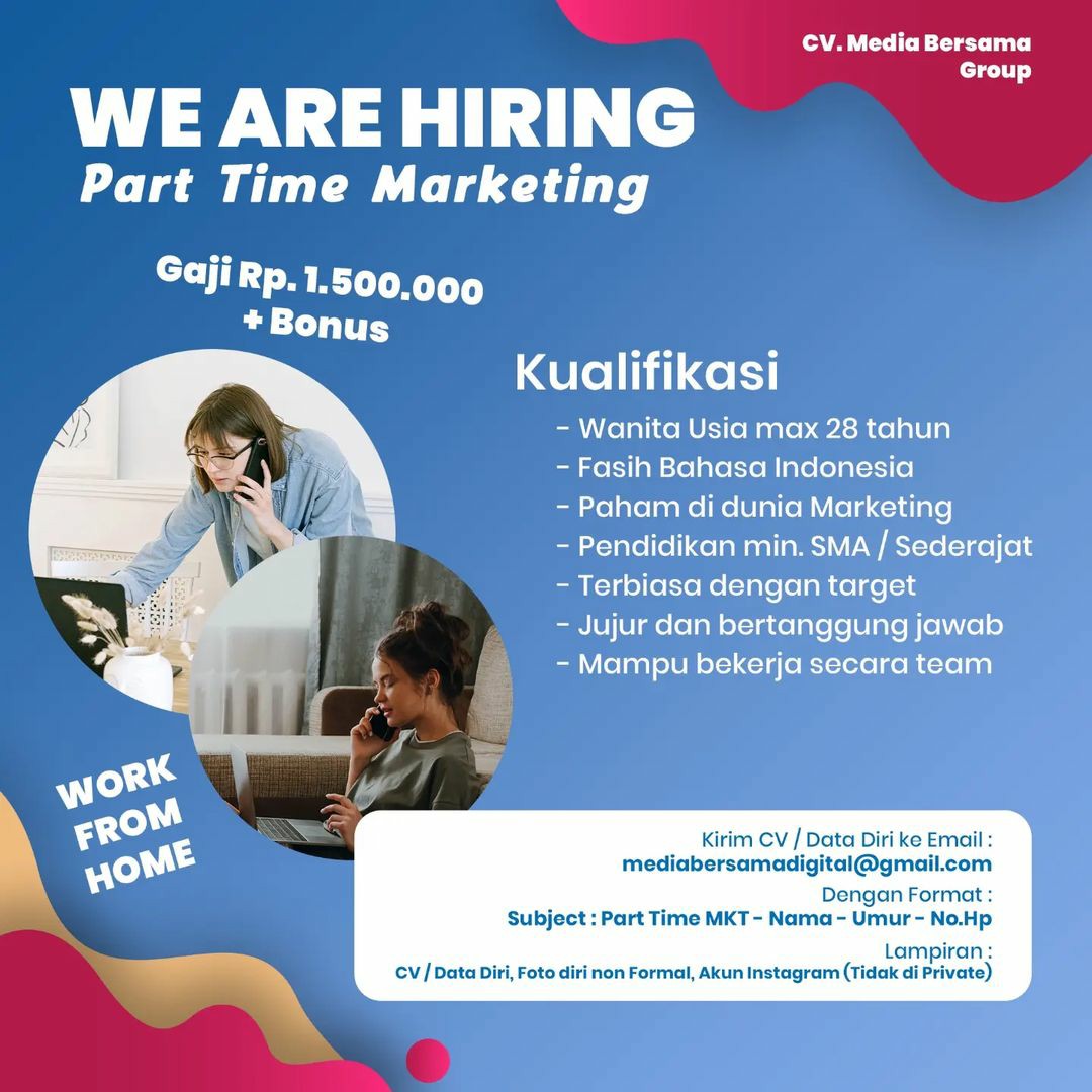 Lowongan Kerja April 2023 Marketing Leader CV Media Bersama Group di ...