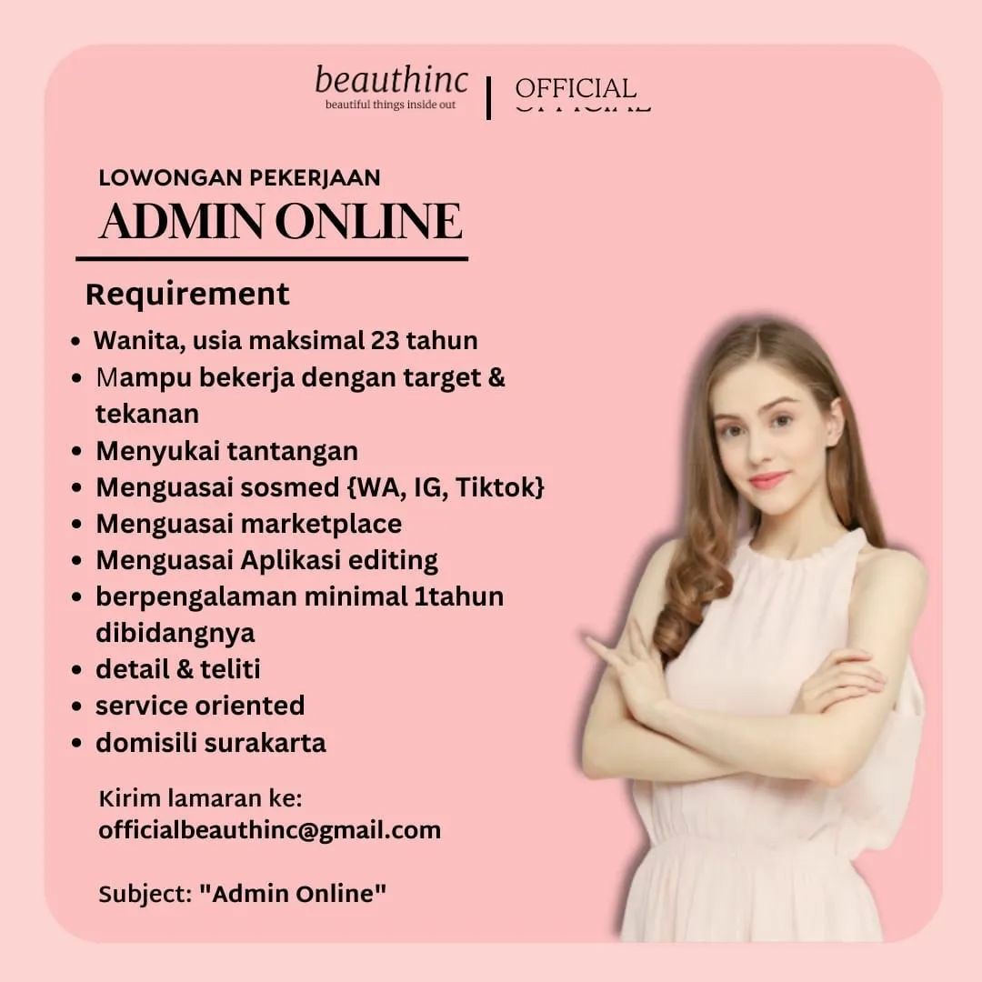 Lowongan Kerja Mei 2023 Team Beauthinc di Solo - INFO LOKER SOLO