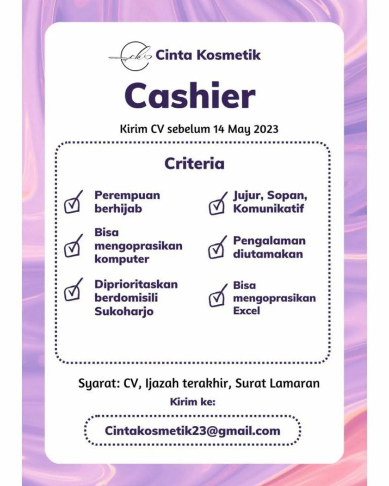 Lowongan Kerja Mei 2023 Team Cinta Kosmetik di Solo - INFO LOKER SOLO