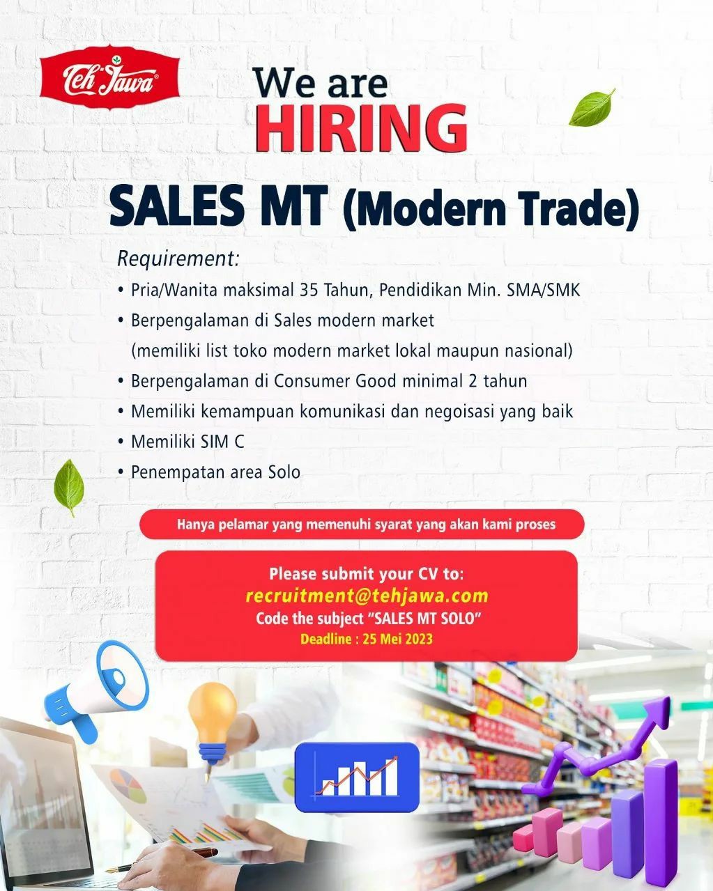 Lowongan Kerja Mei 2023 Team Sales Teh Jawa di Solo - INFO LOKER SOLO