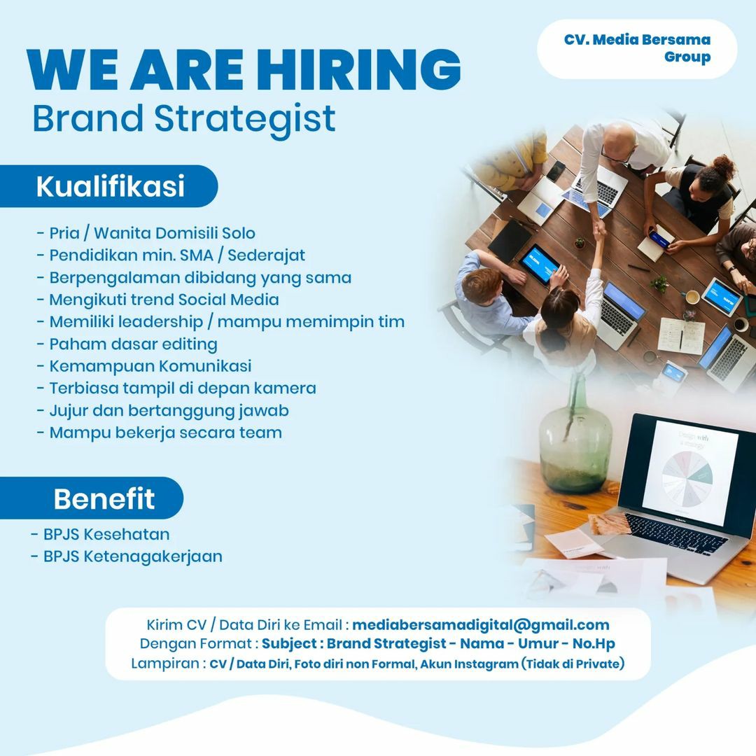 Lowongan Kerja Juni 2023 Graphic Designer CV Media Bersama Group di ...