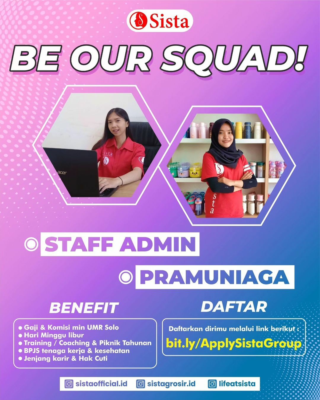 Lowongan Kerja Juli 2023 Staff Admin Sista Group di Solo - INFO LOKER SOLO