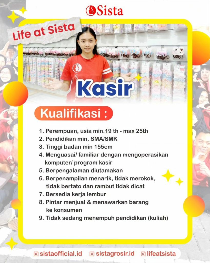 Lowongan Kerja Agustus 2023 Sales Sista Group di Solo - INFO LOKER SOLO