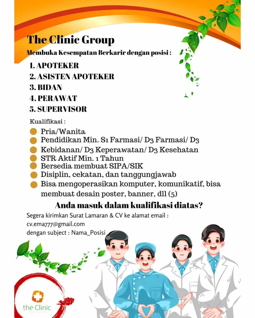 Lowongan Kerja September 2023 Team The Clinic Group di Solo - INFO ...