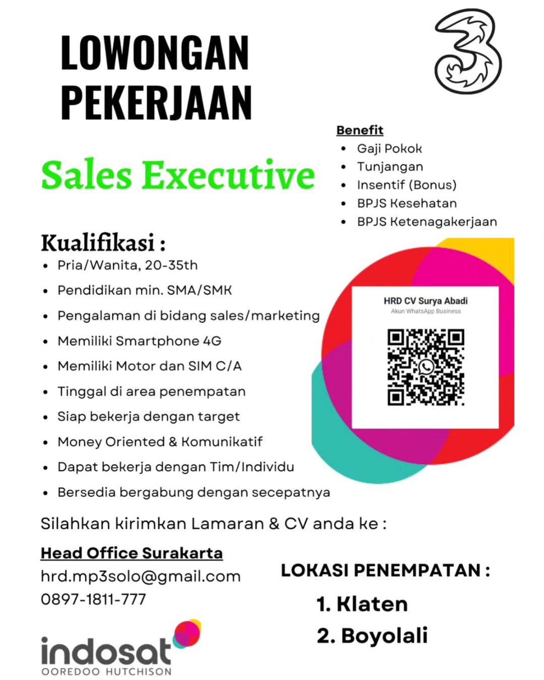 Lowongan Kerja November 2023 Sales Executive CV Surya Abadi di Solo ...