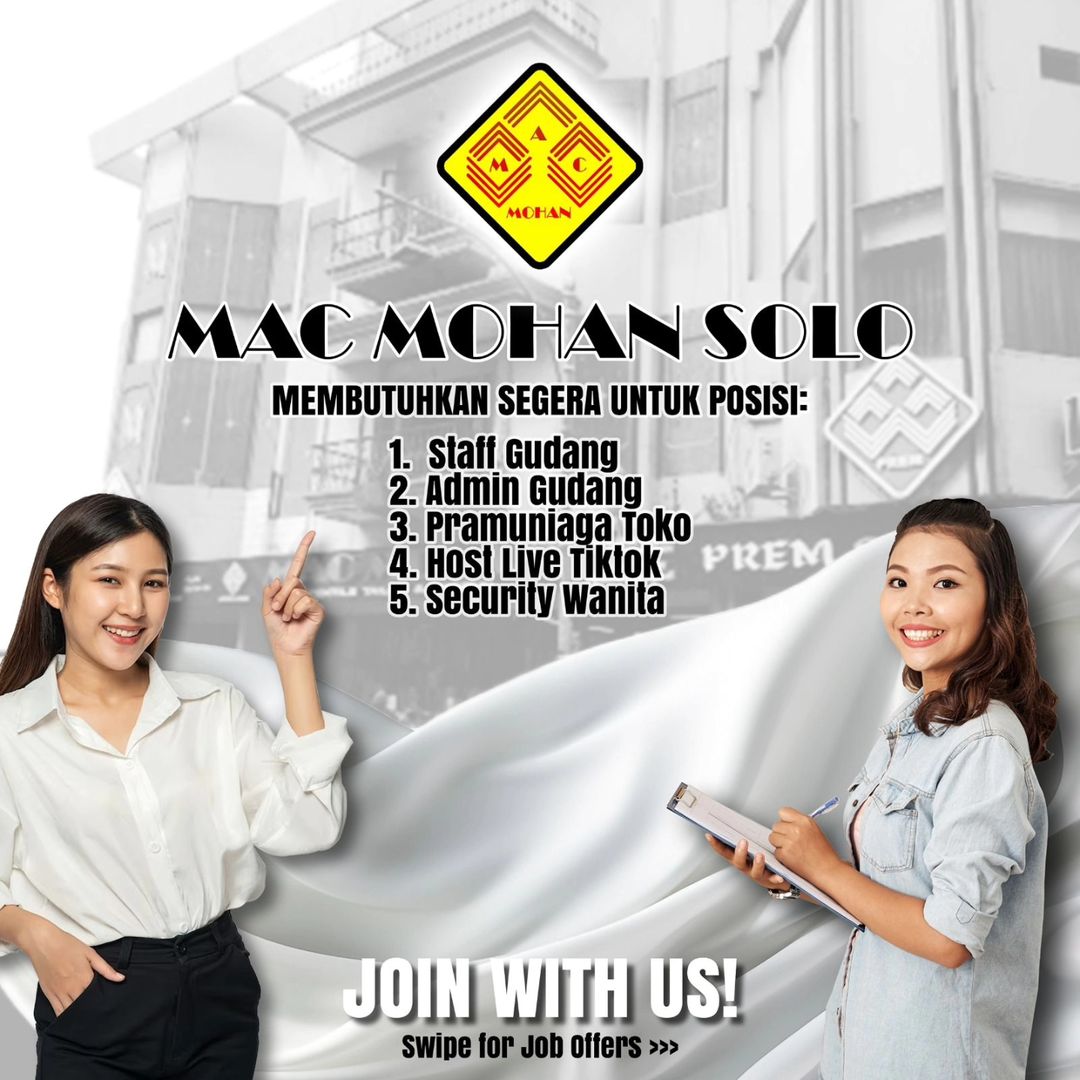 Lowongan Kerja Februari 2024 Admin Gudang Mac Mohan di Solo - INFO ...