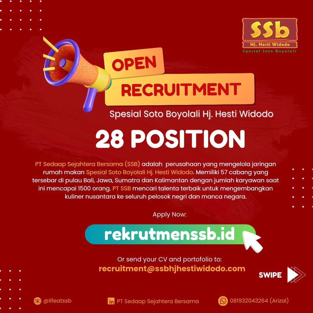 Lowongan Kerja Maret 2024 PT Sedaap Sejahtera Bersama di Solo - INFO ...