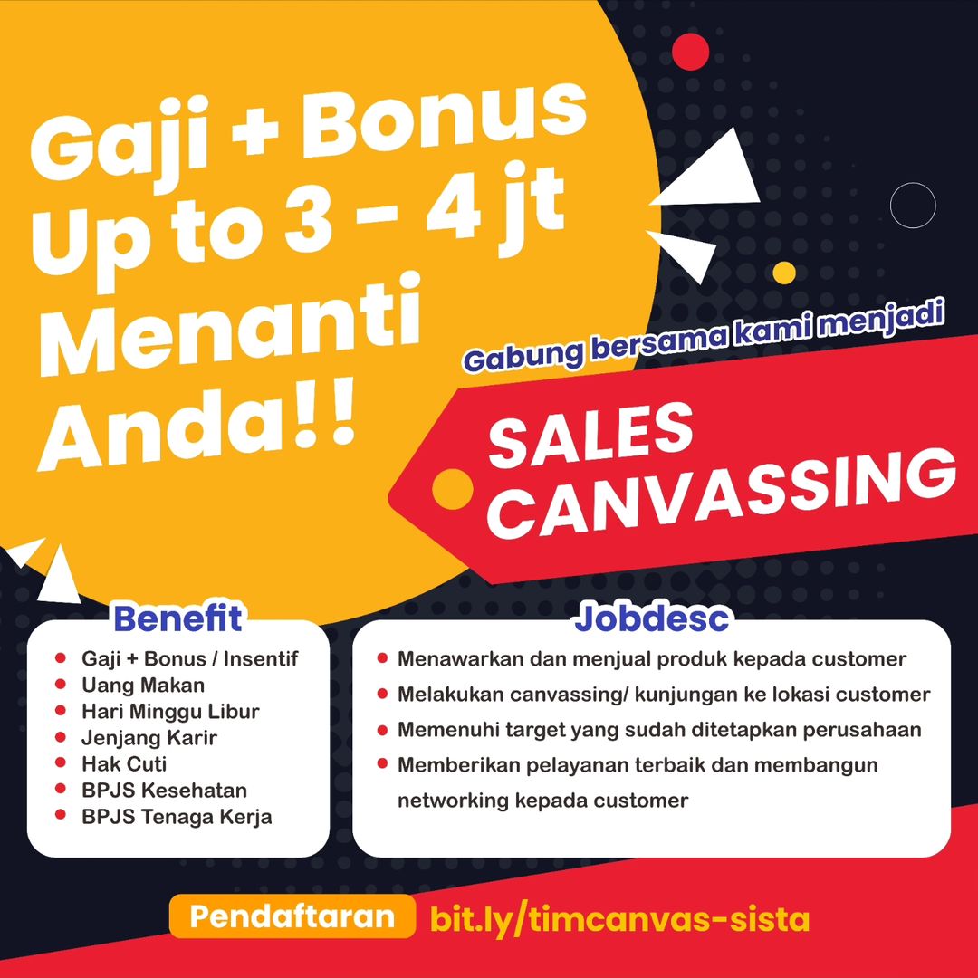 Lowongan Kerja April 2024 Sales Sista Group di Solo - INFO LOKER SOLO