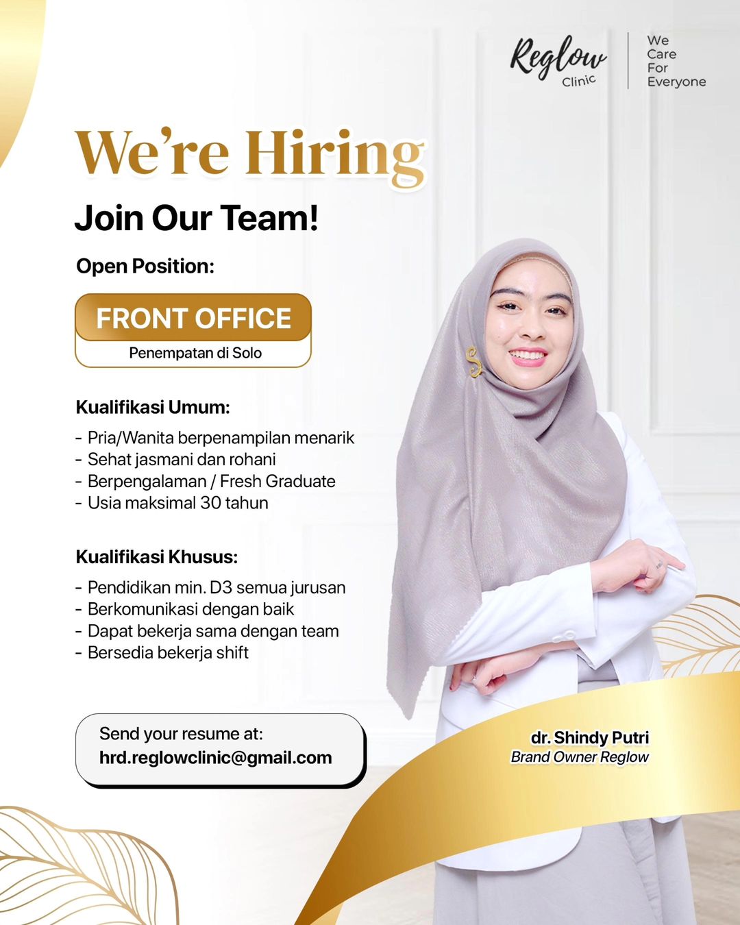 Lowongan Kerja Juni 2024 Front Office Reglow Clinic di Solo - INFO ...