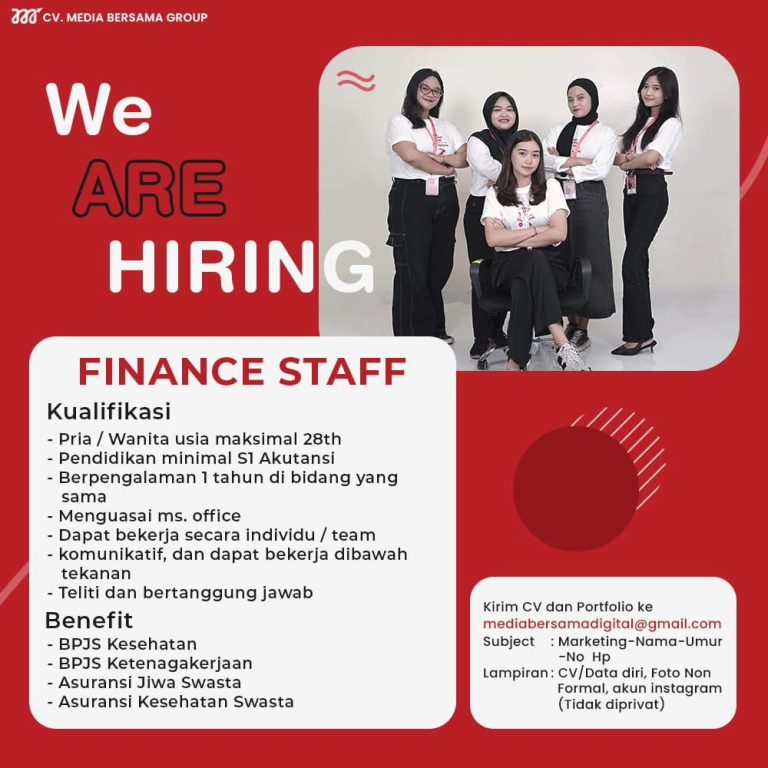 Lowongan Kerja Agustus 2024 Finance Staff CV Media Bersama Group di ...