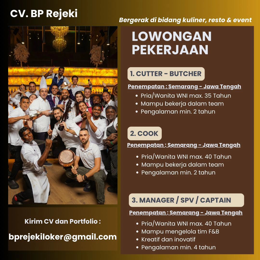 Lowongan Kerja Agustus 2024 Team Perusahaan CV BP Rejeki di Solo - INFO ...