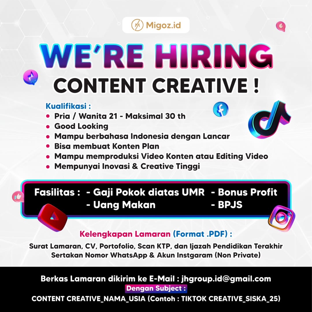 Lowongan Kerja Januari 2025 Content Creative Migoz ID di Solo - INFO ...